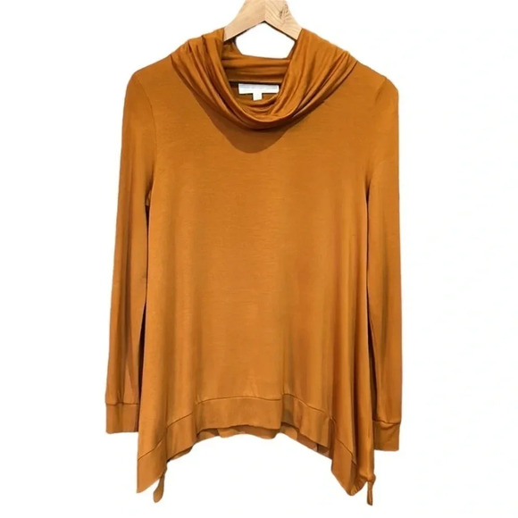 Adyson Parker Long Sleeve Cowl Neck Top in Autumn Copper XS - Picture 3 of 9